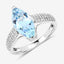 Anillo de Compromiso de 2.09 Quilates de Aguamarina y Diamante en Oro Blanco de 14K