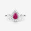Anillo de Compromiso de Rubí y Diamante de 0.92 Quilates en Oro Blanco de 14K