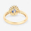 Anillo Halo de Zafiro Azul y Diamantes de 1.11 Quilates en Oro Amarillo de 10K