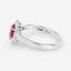 Anillo Halo de Rubí y Diamantes de 1.01 Quilates en Oro Blanco de 10K