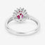 Anillo Halo de Rubí y Diamantes de 1.01 Quilates en Oro Blanco de 10K