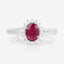 Anillo Halo de Rubí y Diamantes de 1.01 Quilates en Oro Blanco de 10K