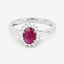 Anillo Halo de Rubí y Diamantes de 1.01 Quilates en Oro Blanco de 10K