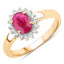 1.01 Carat Ruby and Diamond 10K Yellow Gold Engagement Ring