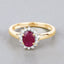 1.01 Carat Ruby and Diamond 10K Yellow Gold Engagement Ring