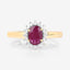 1.01 Carat Ruby and Diamond 10K Yellow Gold Engagement Ring