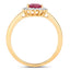 1.01 Carat Ruby and Diamond 10K Yellow Gold Engagement Ring