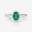 0.86 Carat Zambian Emerald & Diamond 14K White Gold Engagement Ring