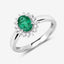 0.86 Carat Zambian Emerald & Diamond 14K White Gold Engagement Ring