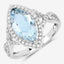Bague de fiançailles en or blanc 14K avec aquamarine et diamants de 2,24 carats