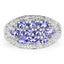 1.70 Carat Genuine Tanzanite Sterling Silver Engagement Ring