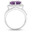 2.82 Carat Amethyst and White Topaz Sterling Silver Ring