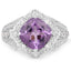 2.82 Carat Amethyst and White Topaz Sterling Silver Ring