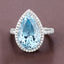 13.42 Carat Aquamarine & Diamond 14K White Gold Engagement Ring