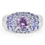 2.43 Carat Genuine Amethyst and Tanzanite Sterling Silver Ring