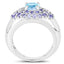 Bague en argent sterling avec topaze bleue et tanzanite de 2,78 carats