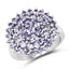 Bague de fiançailles en argent sterling avec tanzanite véritable de 2,52 carats