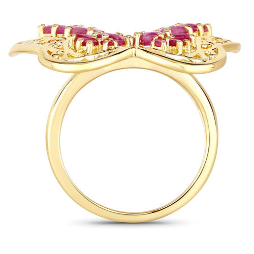 Bague de fiançailles en rubis véritable de 3,08 carats en argent sterling .925