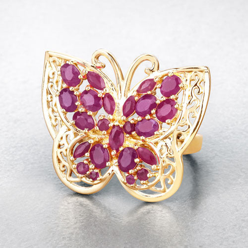 Bague de fiançailles en rubis véritable de 3,08 carats en argent sterling .925