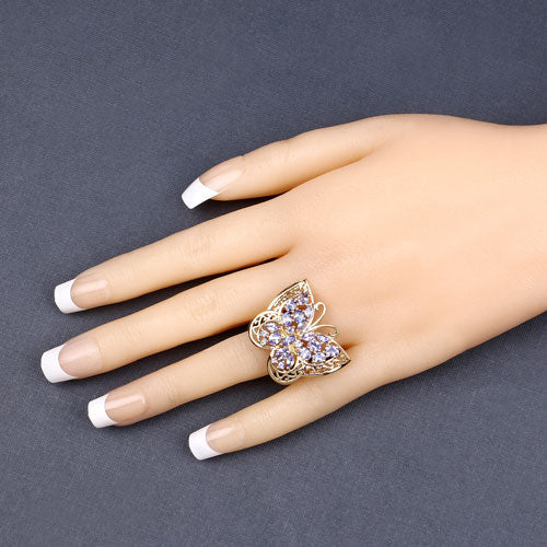 Bague de fiançailles en argent sterling avec tanzanite véritable de 2,50 carats