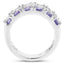 Bague en argent sterling avec tanzanite et topaze blanche de 2,05 carats