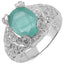 Bague en argent sterling avec émeraude véritable de 2,52 carats et topaze blanche