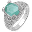 Bague en argent sterling avec émeraude véritable de 2,52 carats et topaze blanche