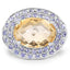 5.78 Carat Genuine Citrine and Tanzanite Sterling Silver Ring
