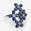 3.40 Carat Genuine Blue Sapphire Sterling Silver Engagement Ring