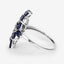 3.40 Carat Genuine Blue Sapphire Sterling Silver Engagement Ring