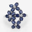 3.40 Carat Genuine Blue Sapphire Sterling Silver Engagement Ring