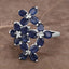 3.40 Carat Genuine Blue Sapphire Sterling Silver Engagement Ring