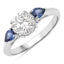 1.30 Carat Blue Sapphire and Lab Grown Diamond Ring in 14K White Gold