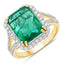 Bague en Or 14K avec Émeraude Zambienne et Diamants Certifiés IGI de 6,96 Carats