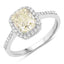 Bague de fiançailles en diamant jaune clair de 2,05 carats certifiée IGI