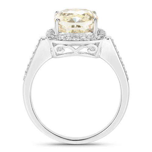 IGI Certified 4.02 Carat Light Yellow Diamond Engagement Ring
