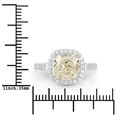 IGI Certified 4.02 Carat Light Yellow Diamond Engagement Ring