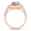 Anillo de Diamante Marrón de 3.01 Quilates Certificado IGI y Diamante Blanco de 0.52cttw en Oro Rosa