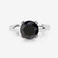 3.00 Carat Genuine Black Diamond 14K White Gold Engagement Ring