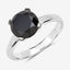 3.00 Carat Genuine Black Diamond 14K White Gold Engagement Ring