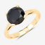 3.00 Carat Genuine Black Diamond 14K Yellow Gold Ring