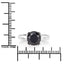 3.00 Carat Genuine Black Diamond 14K White Gold Engagement Ring