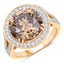 Anillo de Compromiso de Diamante Marrón Certificado IGI de 7.07 Quilates en Oro Amarillo de 18K