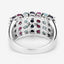 3.40 Carat Emerald, Ruby & Black Sapphire Sterling Silver Ring