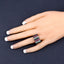 3.40 Carat Emerald, Ruby & Black Sapphire Sterling Silver Ring