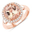 Anillo de Compromiso de Morganita y Diamante de 3.61 Quilates en Oro Rosa de 14K