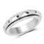 0.14 Carat Genuine Blue Diamond Sterling Silver Ring