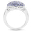 2.00 Carat Genuine Tanzanite Sterling Silver Engagement Ring
