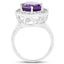 Anillo de Plata Esterlina con Amatista de 4.27 Quilates y Topacio Blanco