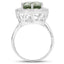4.94 Carat Green Amethyst & White Topaz Sterling Silver Ring